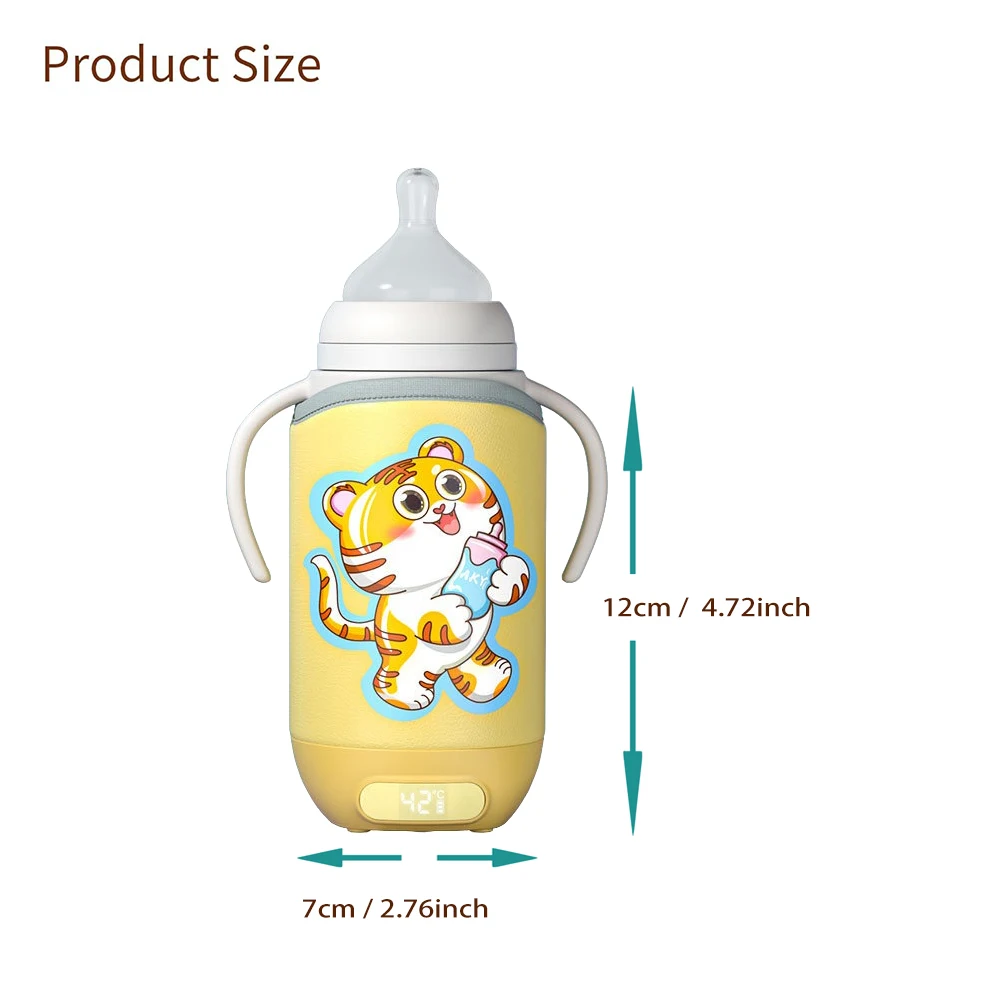 Rechargeable Baby Bottle Warmer 7 2025 new Levels Adjustment Temperature Display Breast Milk Feeding Accessories Portable Bottle Heater