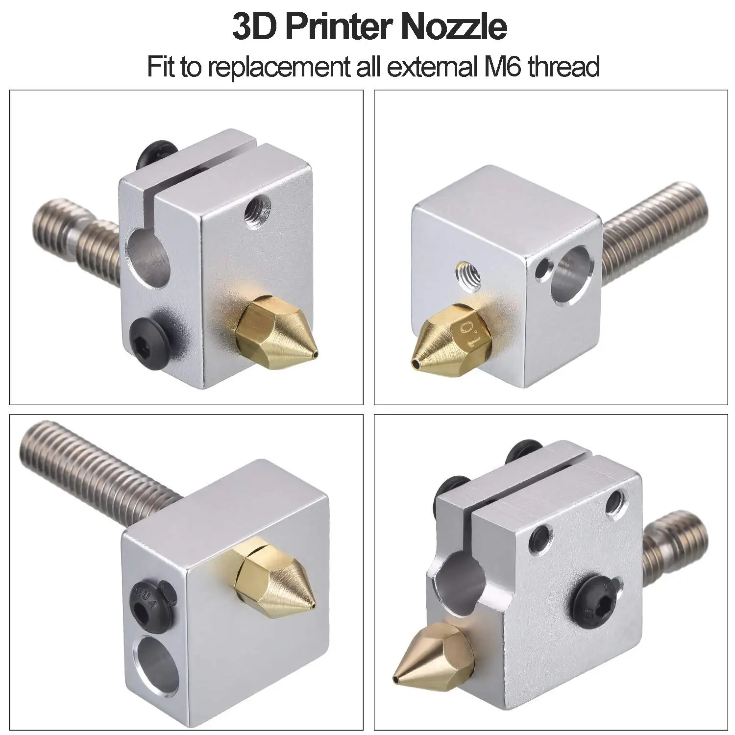 25pcs 0.4MM MK8 Ender 3 Nozzles 3D Printer Brass Nozzles Extruder for Makerbot Creality CR-10 with 5 Needles
