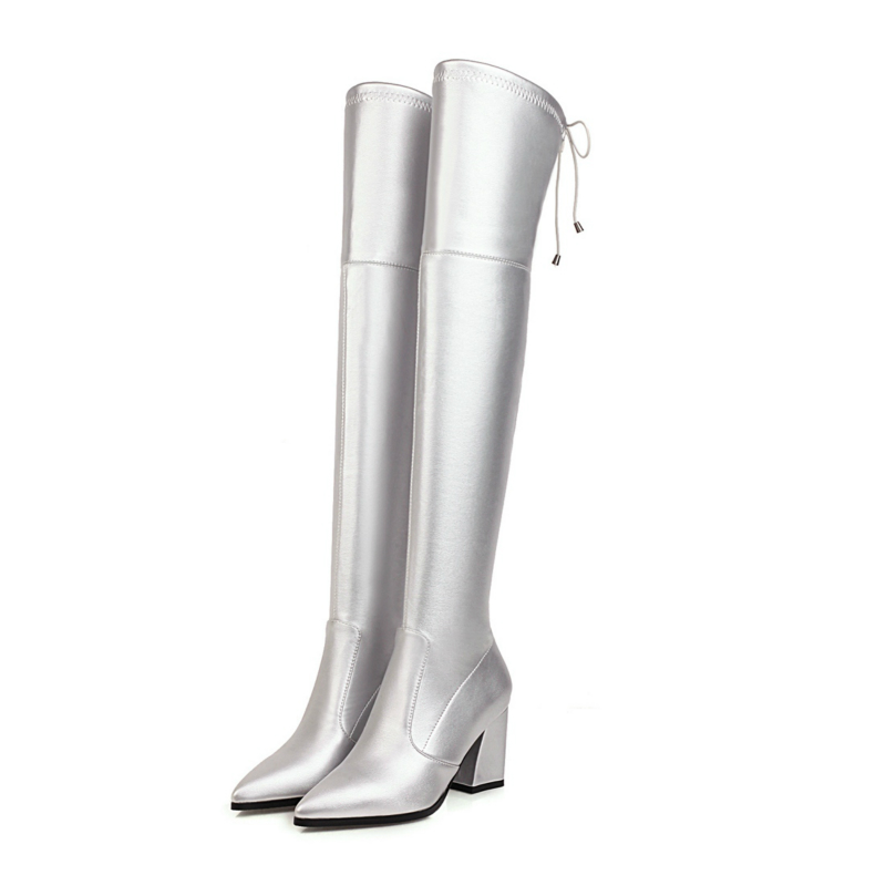 Women's Elegant Boots Sexy Over the Knee Women Thigh High Boot Patent Leather Sier Black Womens Shoes Big Size 90ef Lear s