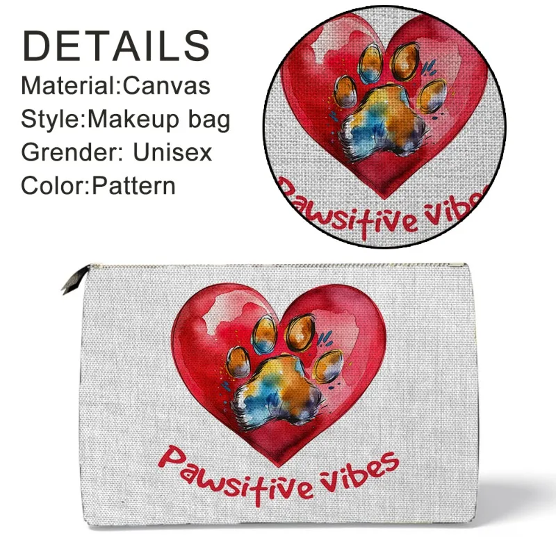 Cute 2025 Animal Print Cosmetic Bags Kawaii Dog Makeup Bag for Women Casual new Toiletries Travel Organizer Zipper Handbag Canvas Purse