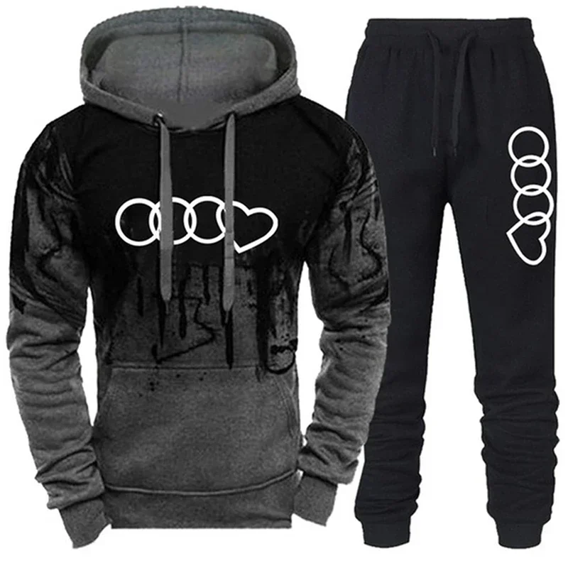 Mens Tracksuit Hot Sale Splash-ink Hoodies Or Sweatpants High Quality Male Dialy Casual Sports Jogging Set Autumn Winter Outfits