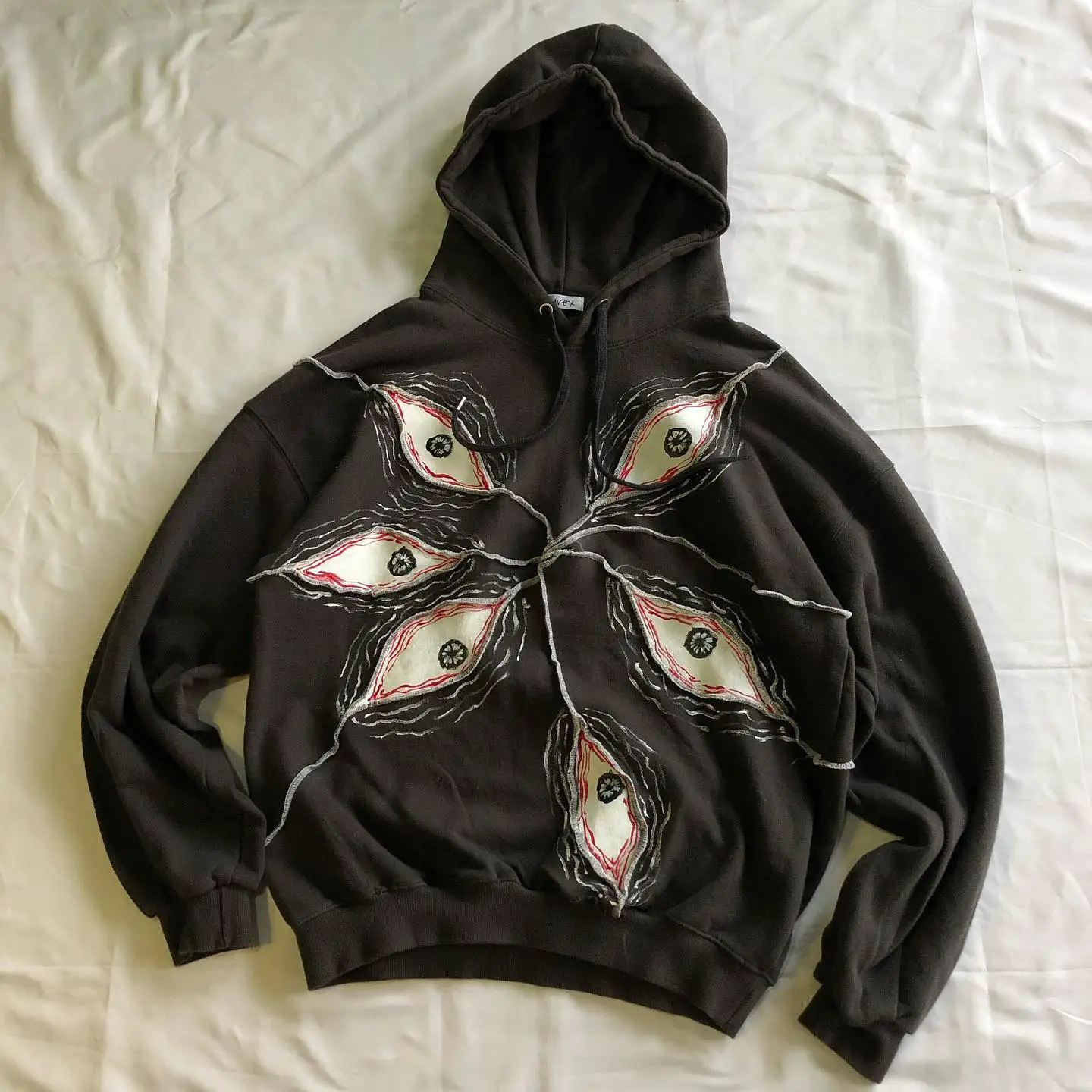 Streetwear Retro Hoodie Y2K Hip Hop Abstract Graphic Patch Oversized Hoodie Sweatshirt Mens Punk Rock Pullover Hoodie Clothes