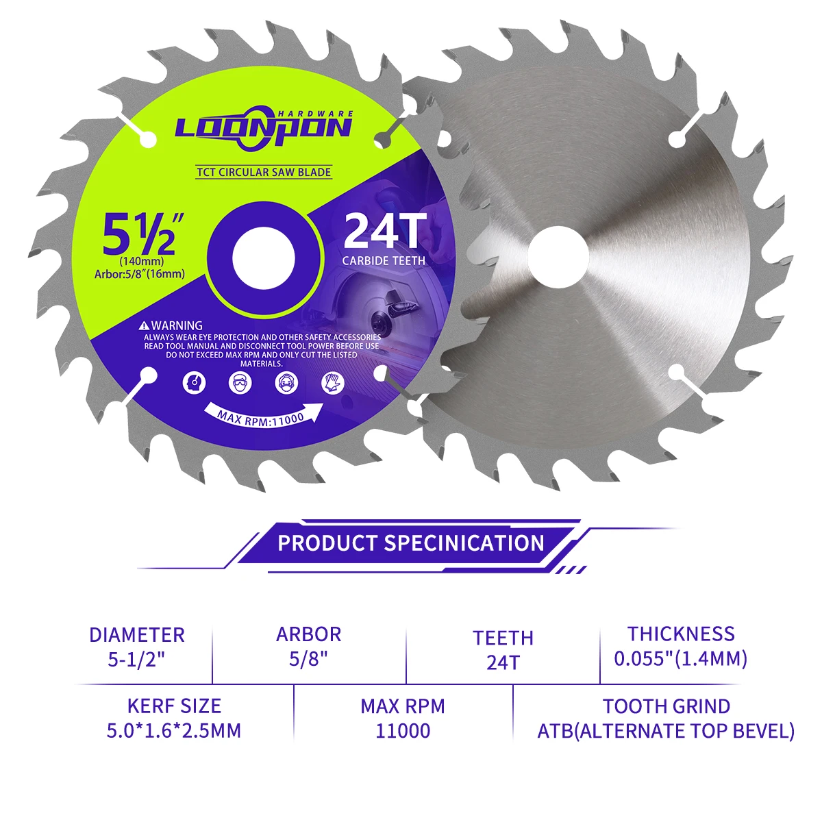 1pc 5-1/2" 5.5 inch TCT Circular Saw Blade Wheel Discs for Wood Cutting 140mm 24T Carbide Cutting Disc Woodworking Saw Blade
