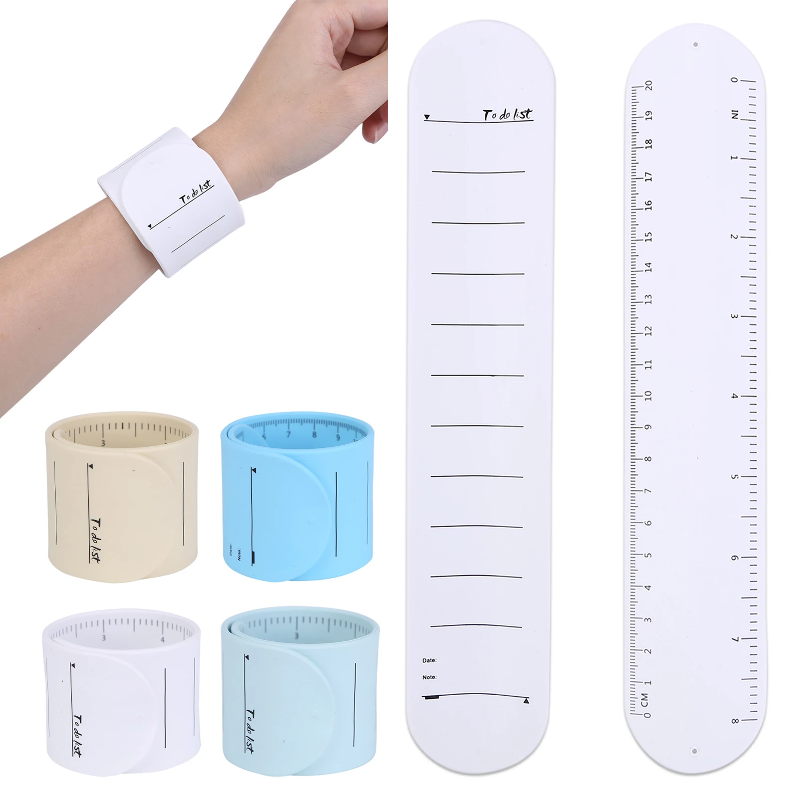 Silicone Memo Bracelet Reusable Wearable Pocket To-do List 2025 Wrist new Strap Writeable Waterproof with Oversized Scale for Kids Adults