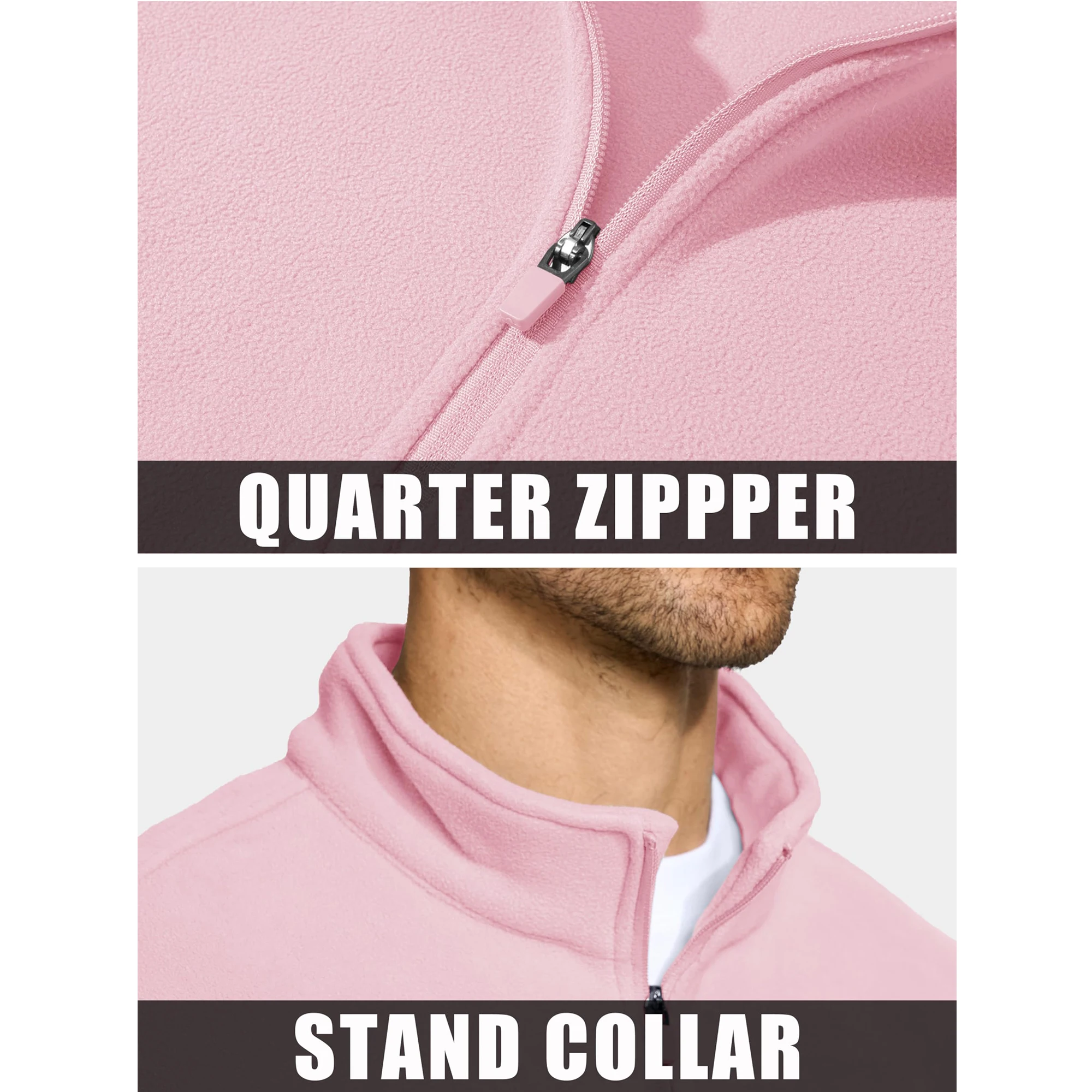 MAGCOMSEN Men's Fleece 2025 Lined Jackets Long Sleeve new 1/4 Zip Pullover Fall Winter Thermal Jackets Windproof Stand Collar
