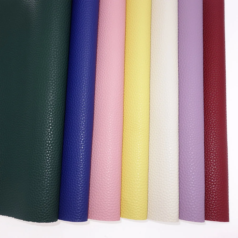 Lychee Pattern PU Leatherette Faux Leather Fabric Synthetic For Sewing Bow Bag Brooches Sofa Car DIY Handmade Material By Rolls