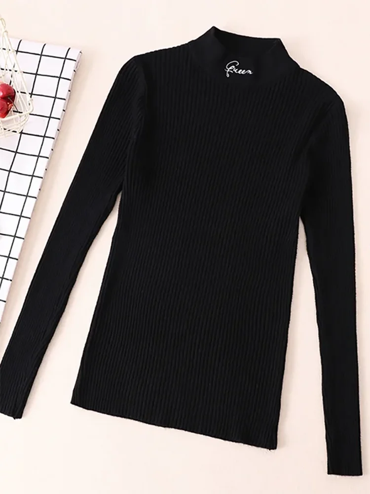 Turtleneck Thick Warm Women Autumn Winter Pullover Sweater High Elasticity Knitted Soft Jumper Long new Sleeves 2025 Sweater Femme Top