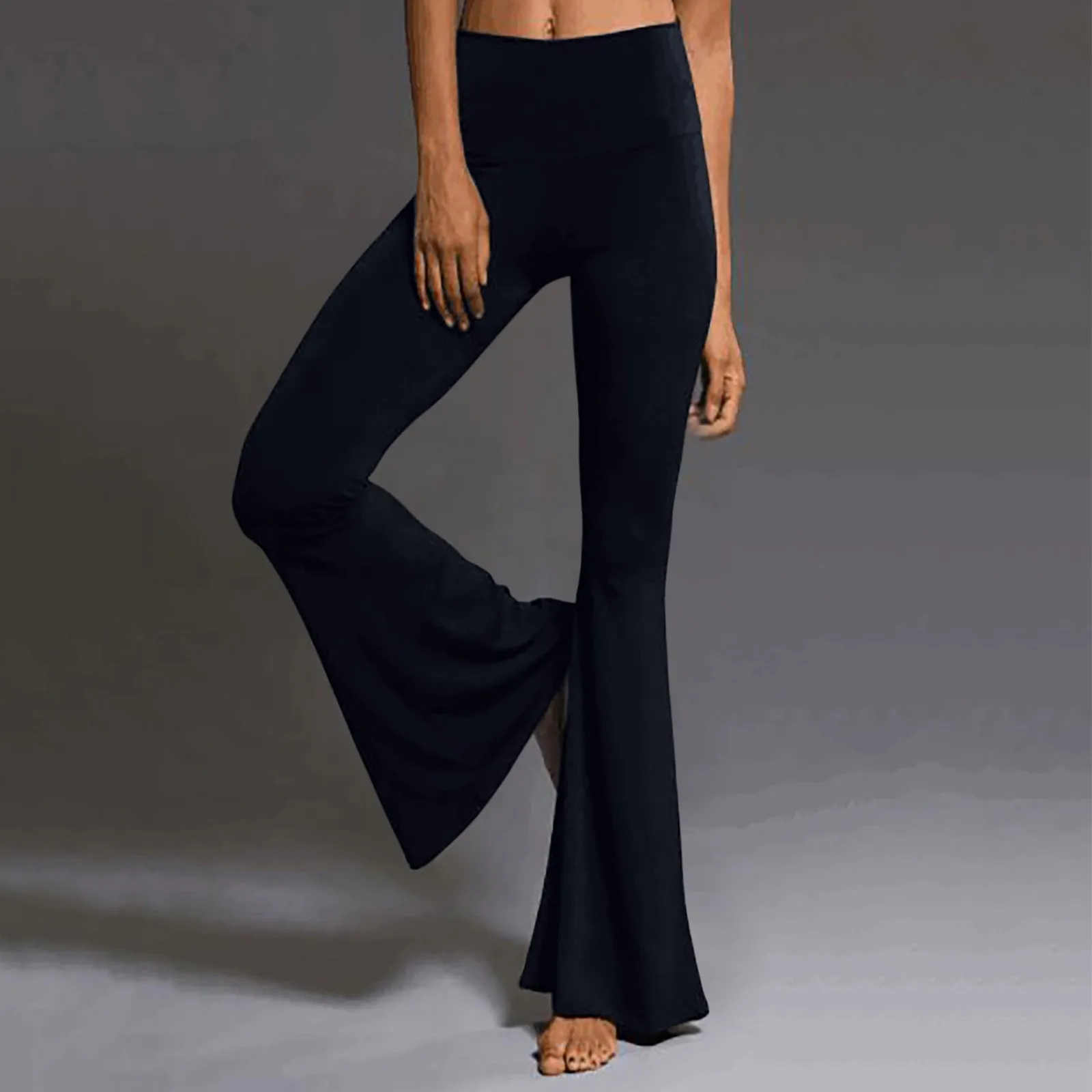 New In Workout Leggings For Women High Waist Wide Leg Palazzo Bell Bottom Yoga Pants Flare Pants Trousers Pantalones De Mujer