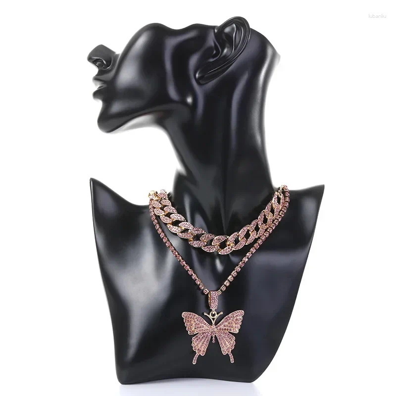 Chains Statement Butterfly Tennis Chain Necklace Choker For Women Crystal Rhie Pendant Jewelry Christmas Present