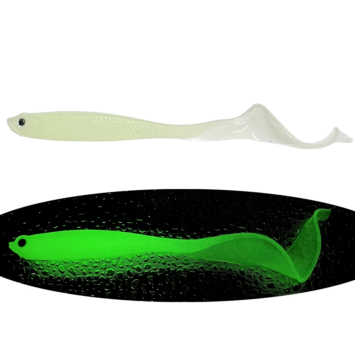 5Pcs lues 2pcs hooks Vigour Perch Fishing Lure Soft Bait Shad UV-Active Wobble Craft Rubber Fish Swimbait For Perch,Pike,Zander