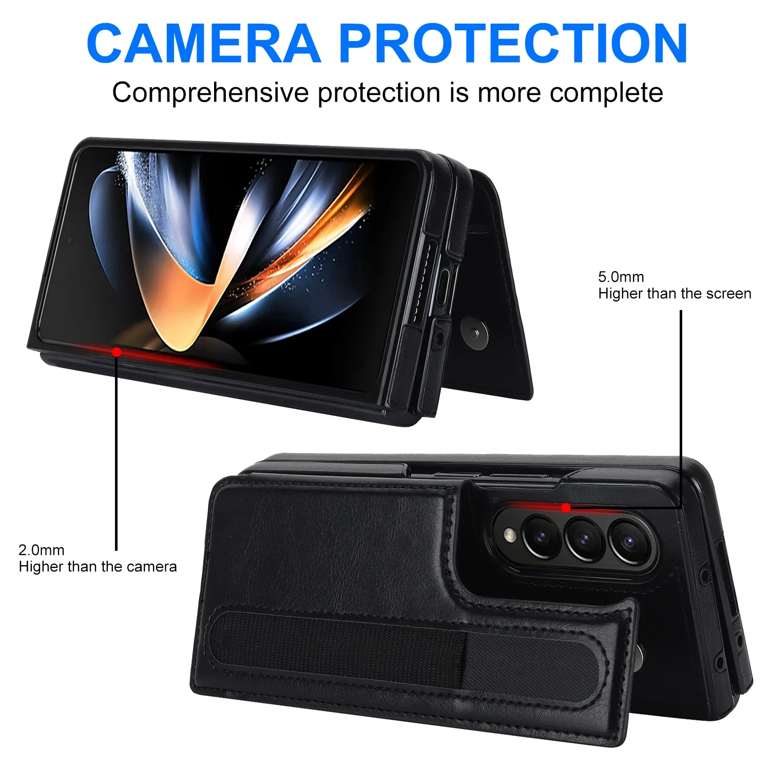 PU Leather Purse Phone Case for Samsung Galaxy Z Fold 5 4 3 Fold5 Fold4 Fold3 5G Pen Slot Card Holder Shockproof Stand Cover