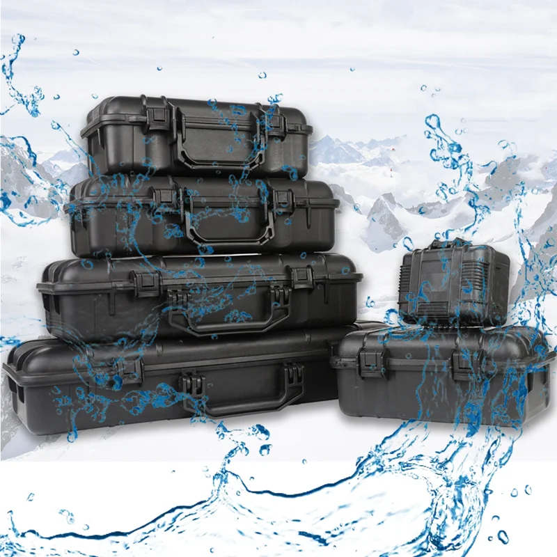 Plastic Toolbox Sealed Waterproof Equipment Box with Foam Tool Storage Box Hardware Tool Box toolkit Portable Toolbox flight cas