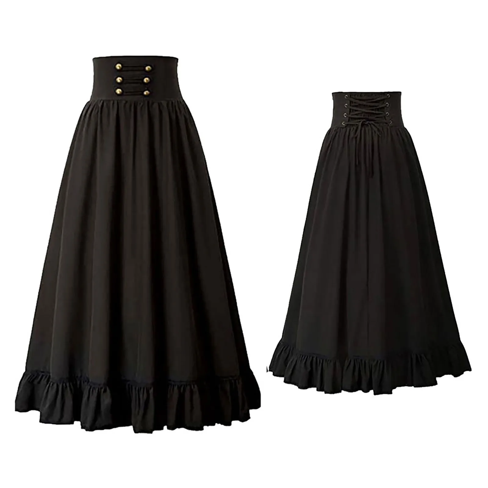 Leather Skirt Denim Skirts Women's Large Sizes Maxi Skirt High Waist Medieval Gothic Skirts Days Skirt smile