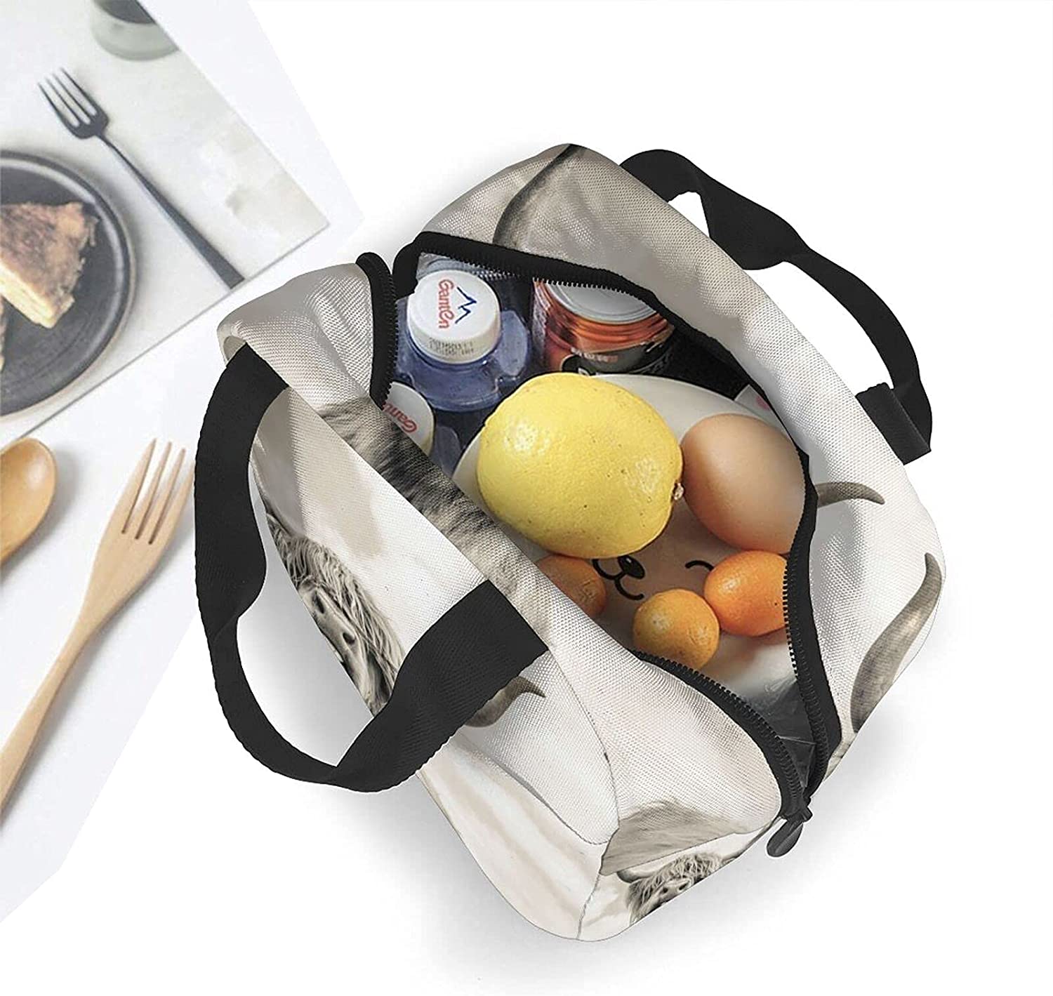 Funny Highland Cow Lunch Bags for Men Women Insulated Lunch Box Cooler Tote Bag for Work Travel Picnic, Multicolor