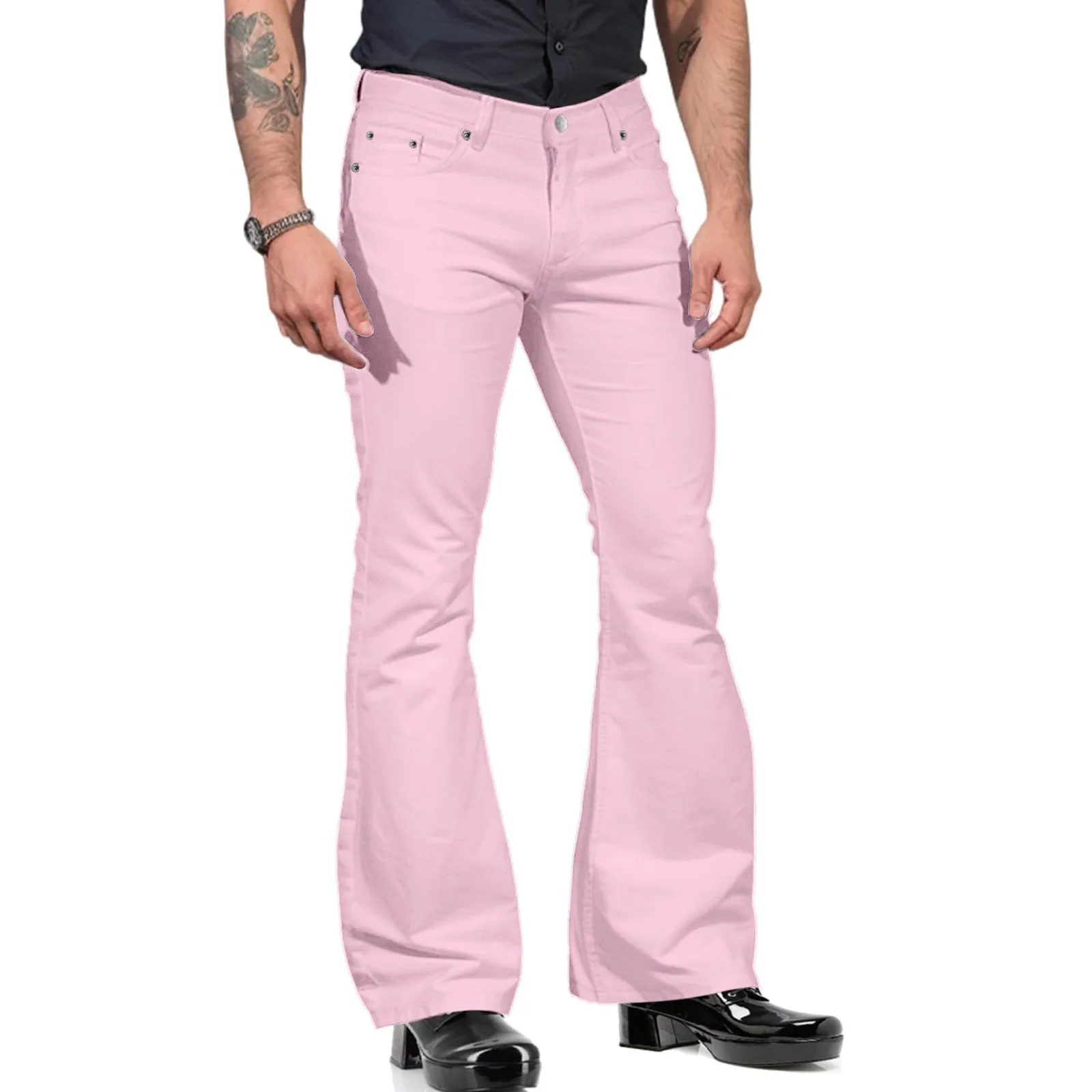 Autumn Spring New Men'S Flared Trousers Formal Pants Bell Bottom Pant Dance White Suit Pants Formal Pants For Men Sweatpant Xmas