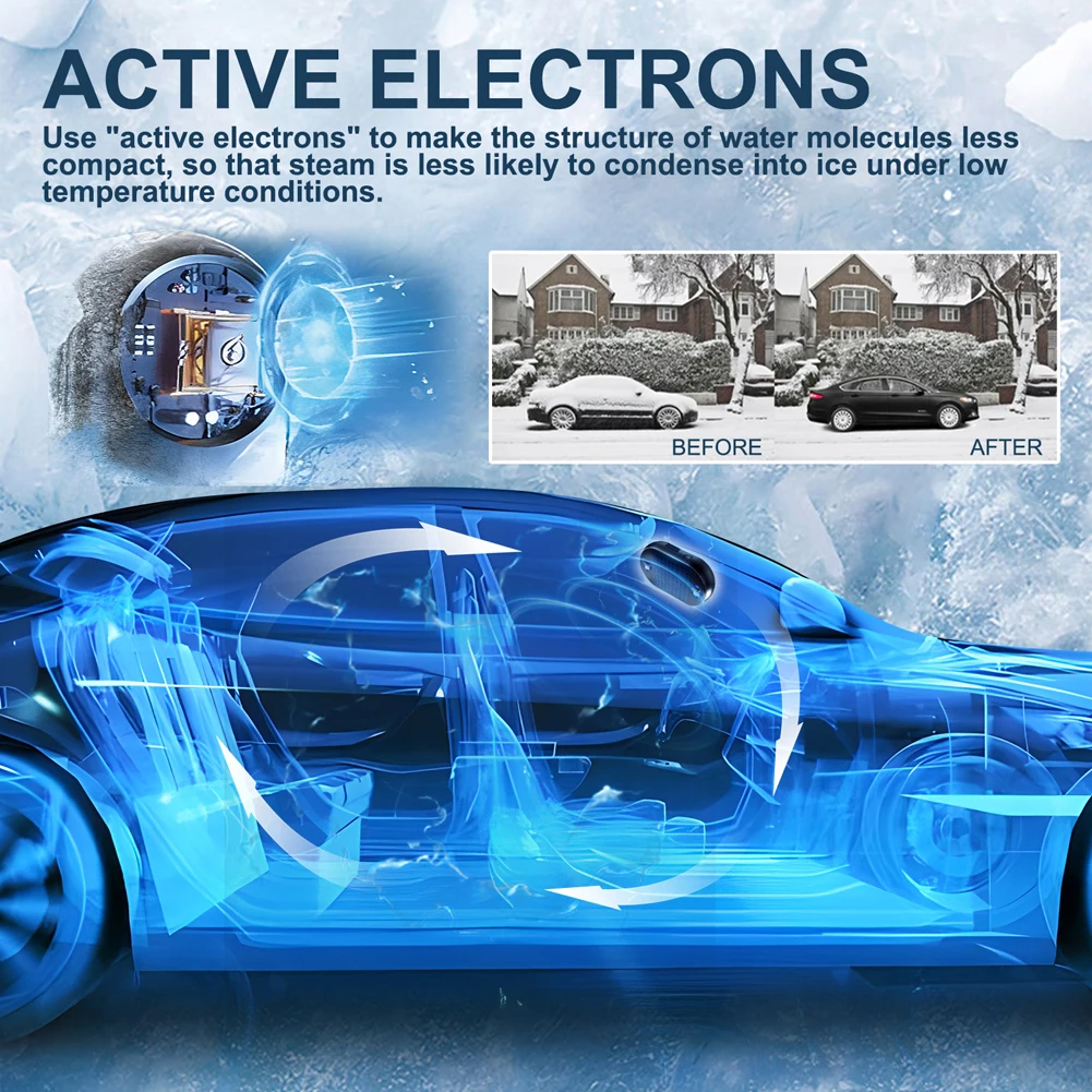 3-1pc Car Solar/USB Winter Antifreeze Instrument Windshield Snow Removal Car Window Glass Deicing Electrons Interference Antiice smile