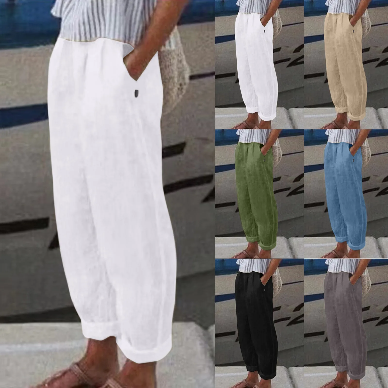Women Summer Wide Leg Pants High Waist Drawstring Straight Pant Comfy Loose Sweatpants Long Trousers Streetwear