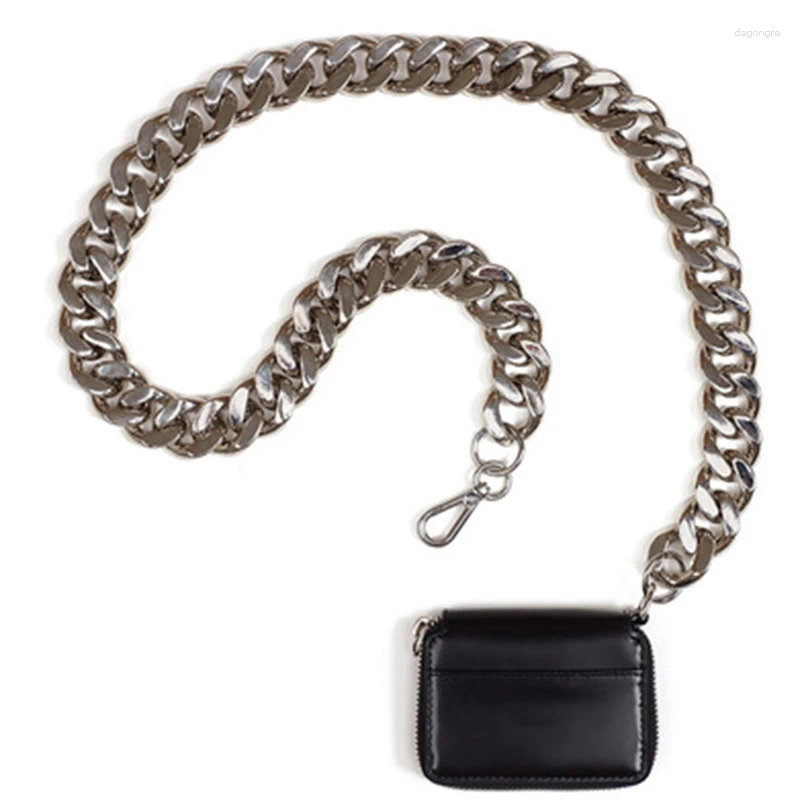 Bag Ladies Handbag Thick Metal Chain Shoulder Mini Coin Purse Messenger Female Small Black d7ca