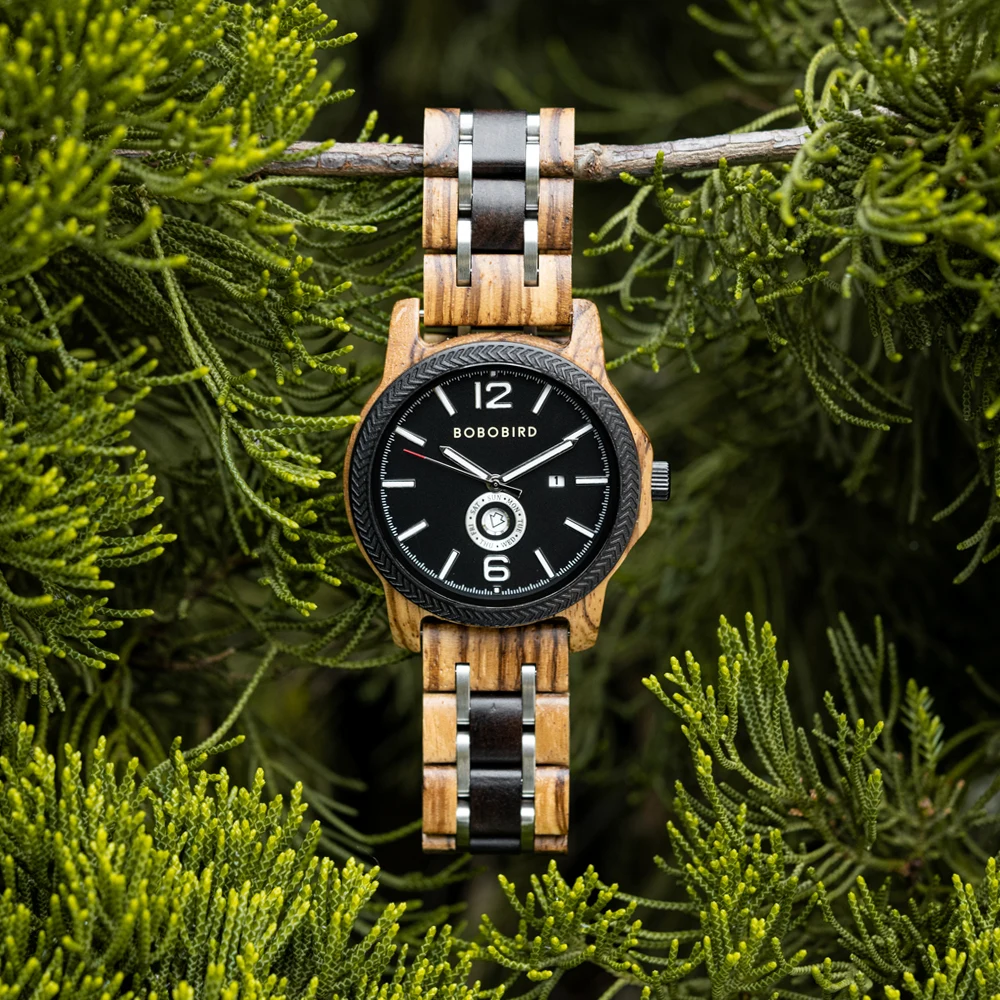 BOBO BIRD Men's Wood Watches Analog Quartz Watch Great Gift for Men With Gift Box