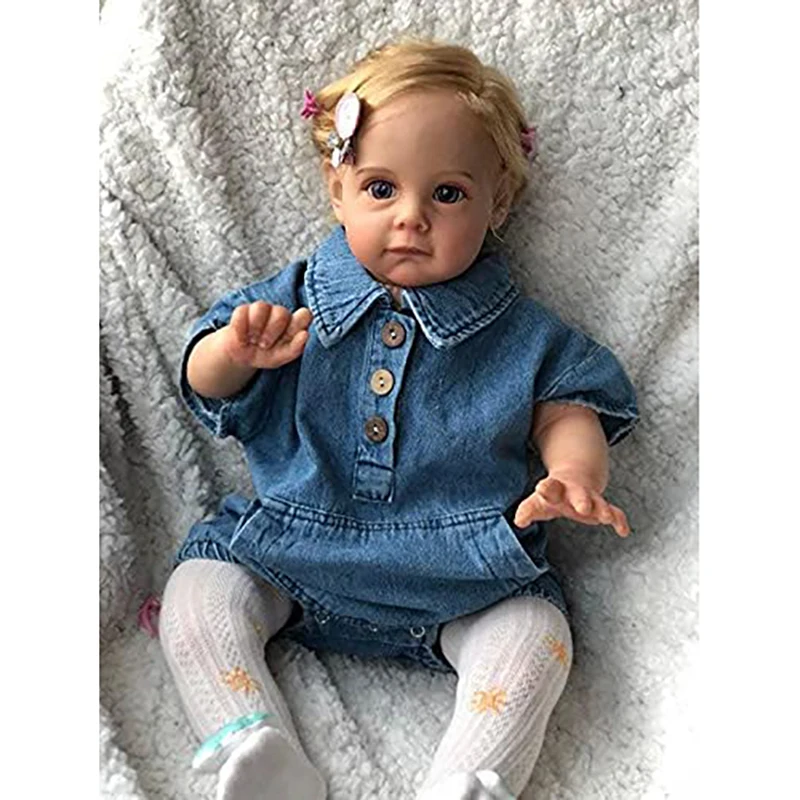 60cm Maggi Reborn Dolls Realistic Reborn Toddler Girl Doll Soft Silicone Real life Baby Girl With Long Hair Children Toys Gifts