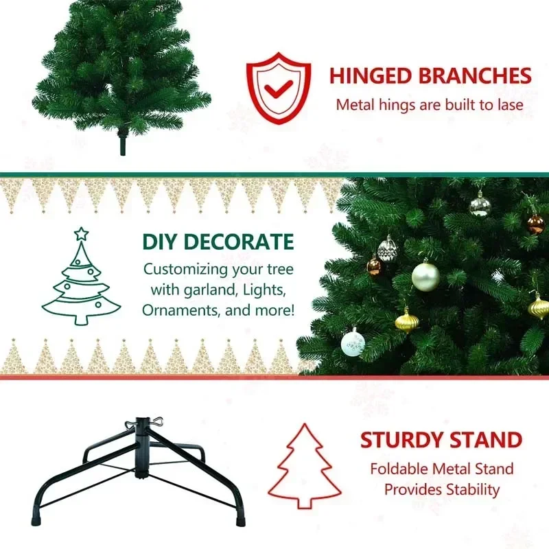 45/60cm Artificial Christmas Tree Green Premium PVC Xmas Tree with Metal Tripod Christmas Decor Hotel Home Decor Outdoor