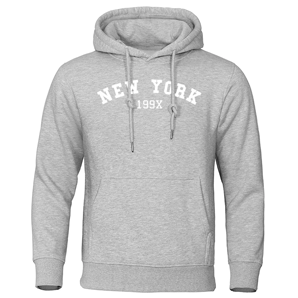 New York 199X Personality Letter Print Hoody Man Creativity Crewneck Clothes Loose Oversize Hoodie Casual Pocket Mans Tracksuit