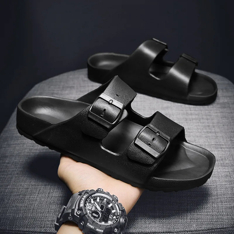 Summer Mens Flip Flops Outdoor Slippers Soft Eva Beach Slippers Home Indoor Slides Comfortable Solid Color Couple Sandals Shoes