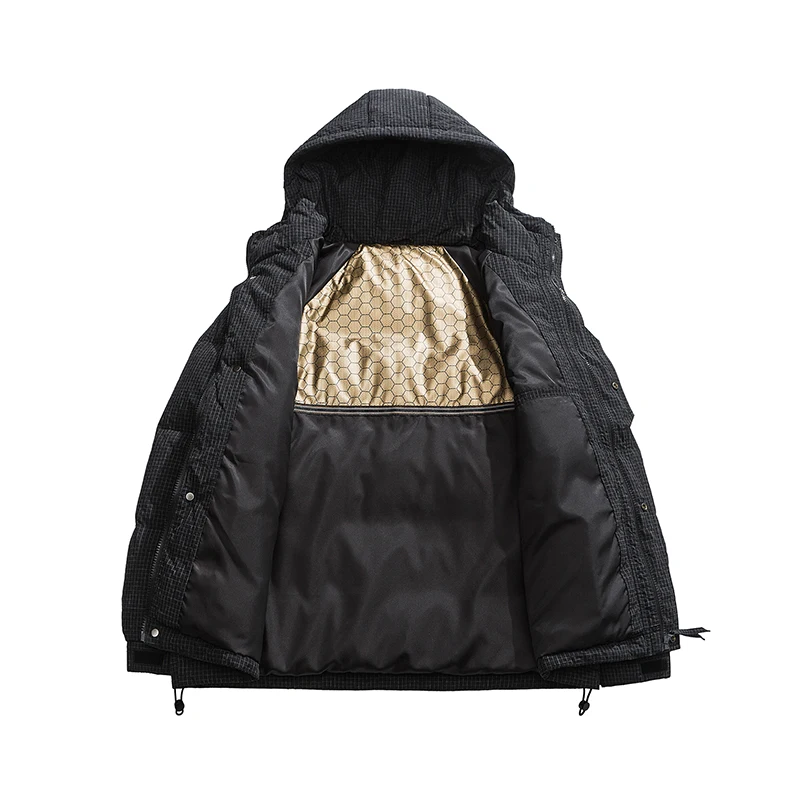 -20Degree Winter Down Jacket Men Hooded Zip-Up Warm Thickened Couples Outdoor Short Puffer Jacket Cold Jacket Men's Windbreaker