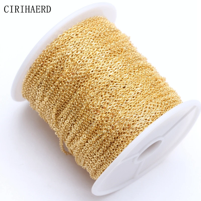 mm Thin Chain K Gold Plated Women Jewelry Chains For DIY Necklace Bracelet Making Supplies Accessories