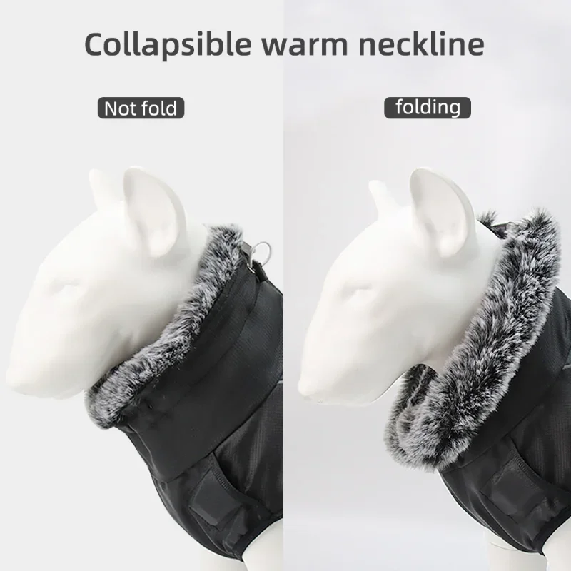 Clothes For Large Dogs Waterproof Big Dog new Vest Jacket 2025 Autumn Winter Warm Fur Collar Pet Dog Coat For French Bulldog Wilma Dog