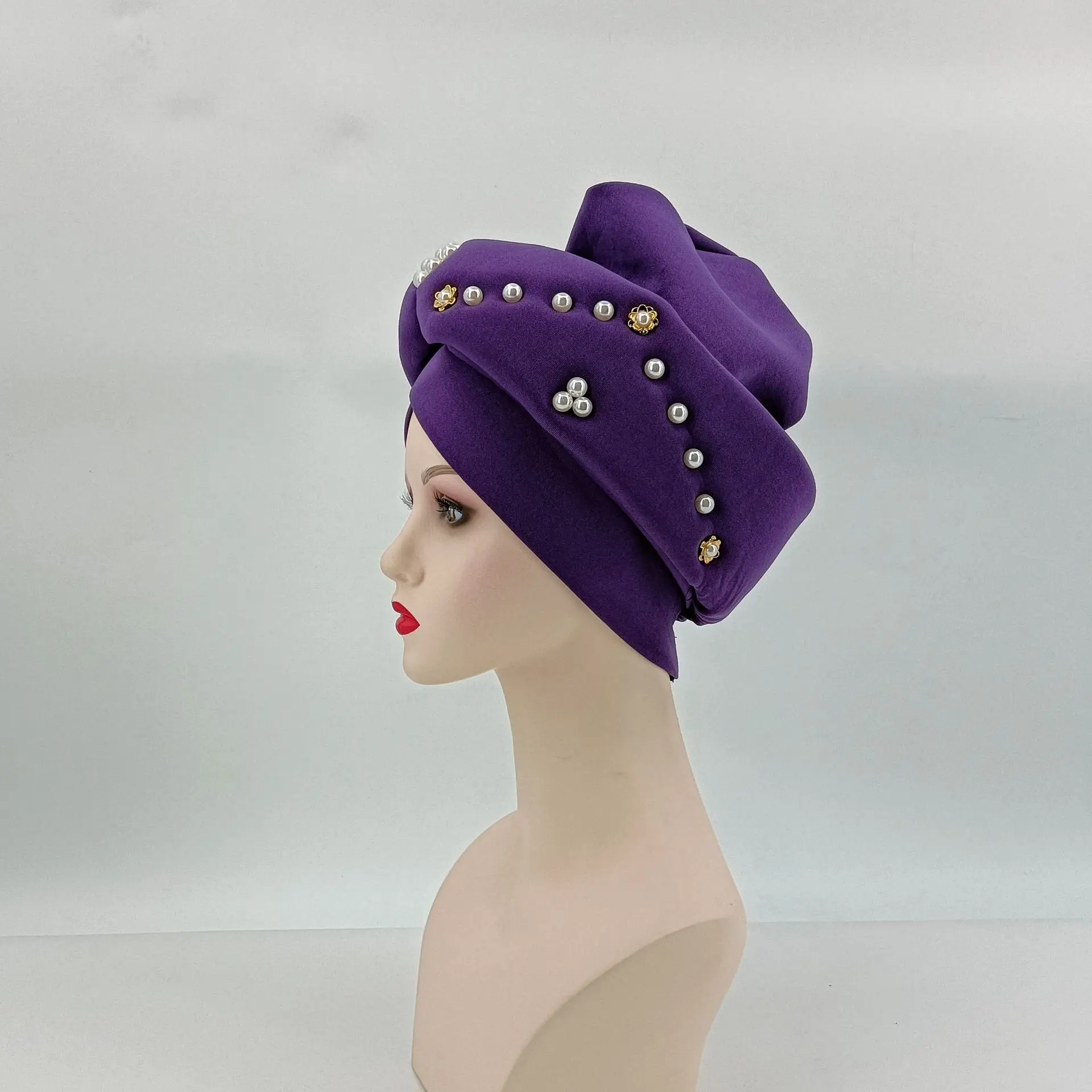 Beautiful Women Dias Bonnets African new Already Made Auto Gele Headties Nigerian 2025 Party Turban Muslim Hijab Cap Headwear