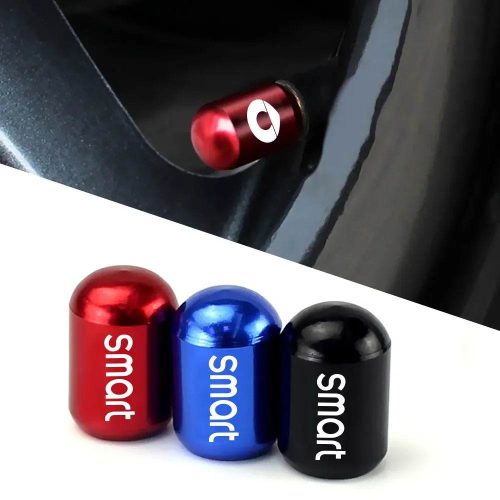 4PCS Car Wheel Tire Vae Caps Tyre Air Stems Cover For Smart Fortwo Forfour 453 2025 451 450 new Tire Stem Vae Cap Car Accessories