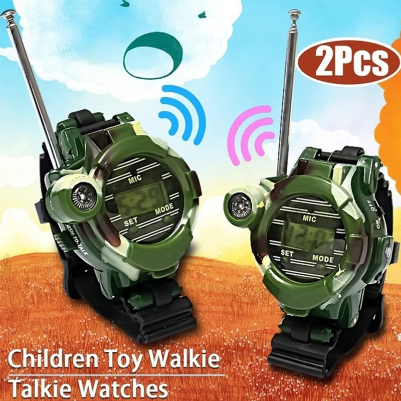 2025 2Pcs 7 new Functions Kids Children Toys Outdoor Games Girls Boys Watches Interphone Lights Mic