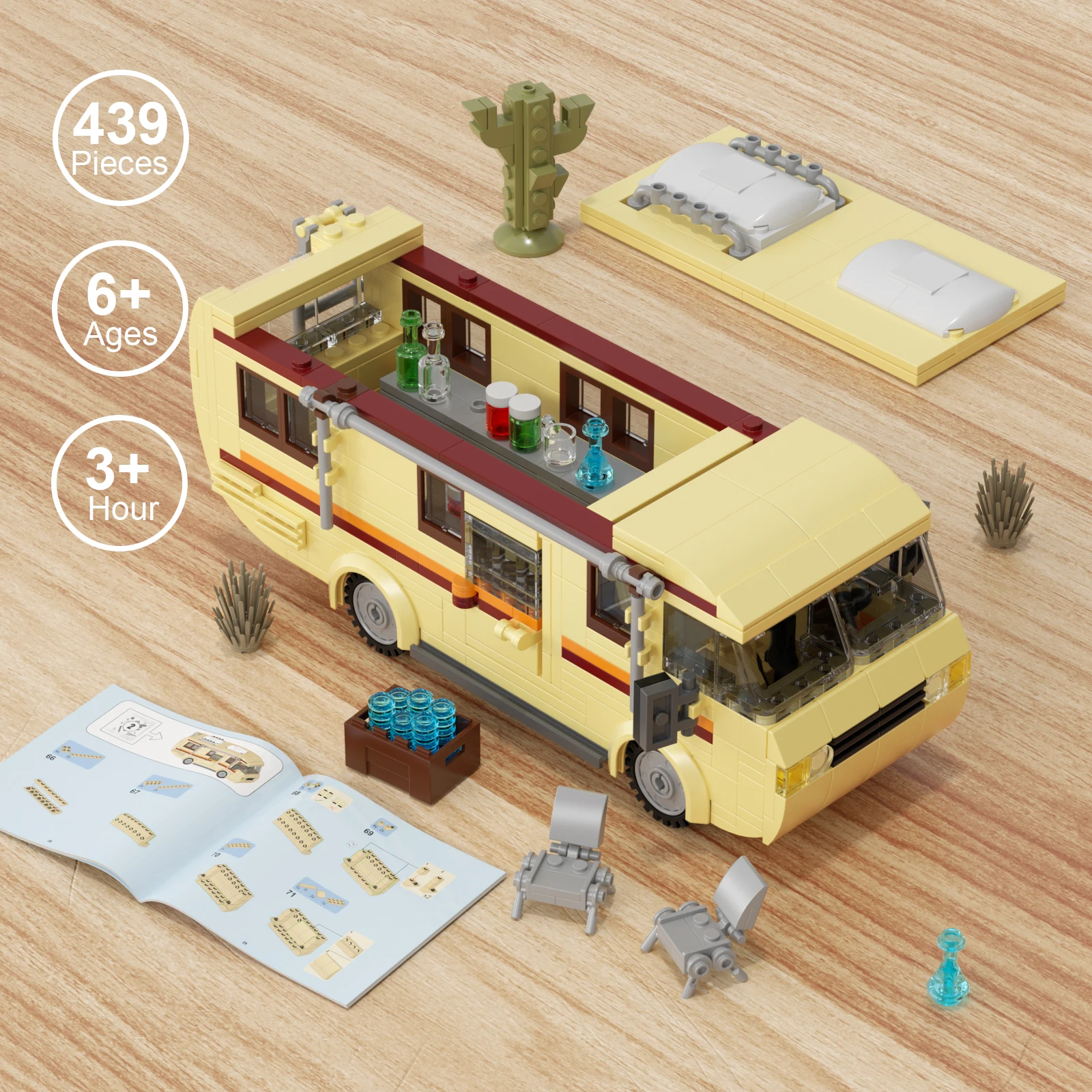 BuildMoc Cooking Lab RV Car Pinkman Building Blocks Set New Breaking Bad Walter White Van Vehicle Toy For Children Birthday Gift