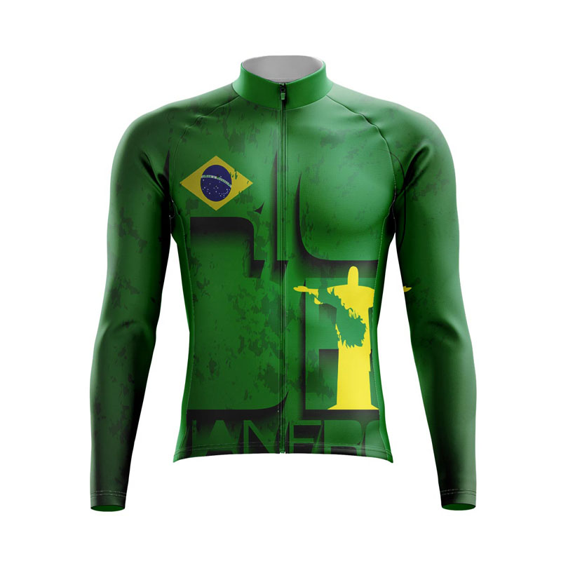 Cycling Jersey Brazil Mens Long Sleeve High Quality Bike Jersey Men Cycling Long Sleeve Sportwear Team Racing Bicycle Shirt Man