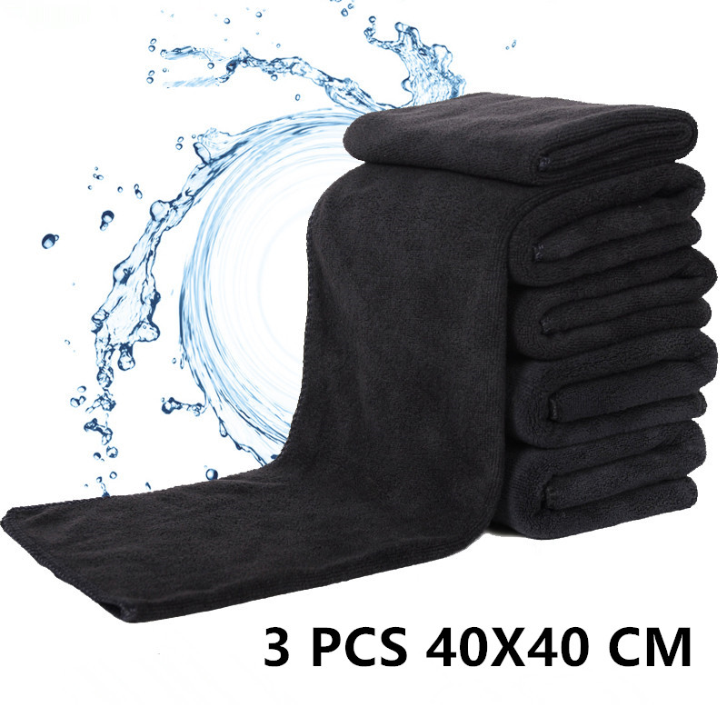 3 Thickened Black Microfiber Towels, Household Towels, new 2025 Car Cleaning Cloths Multipurpose Wipes