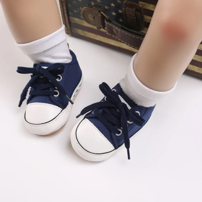 5-Colors Classic Baby Shoes new Boys Baby 2025 Girls Casual Canvas Sneakers Lace Up Infant Toddler Rubber Anti-slip Newborn Baby Shoes