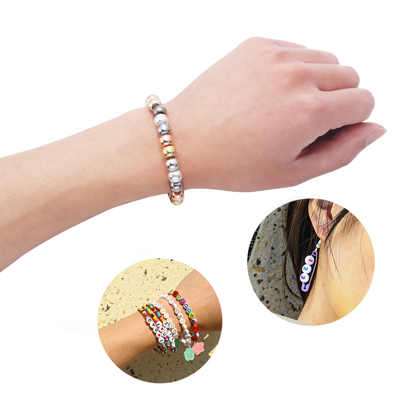 20-100pcs 6 8 10 12 14mm CCB Beads Round Large Hole Spacer Beads For DIY Jewelry Making Finding Accessories(not metal)