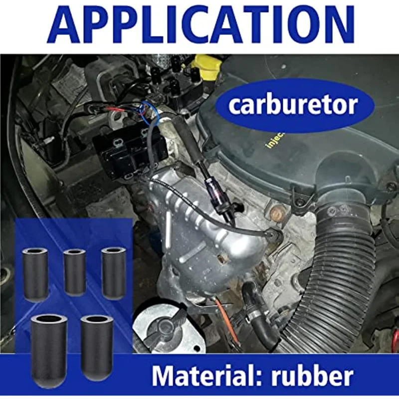 80pcs/box Black Vacuum Dust for Automobile Crburetor Rubber Dropper Cover ID 5/32 to 3/8 inch Carburetor Hose Cap Kit