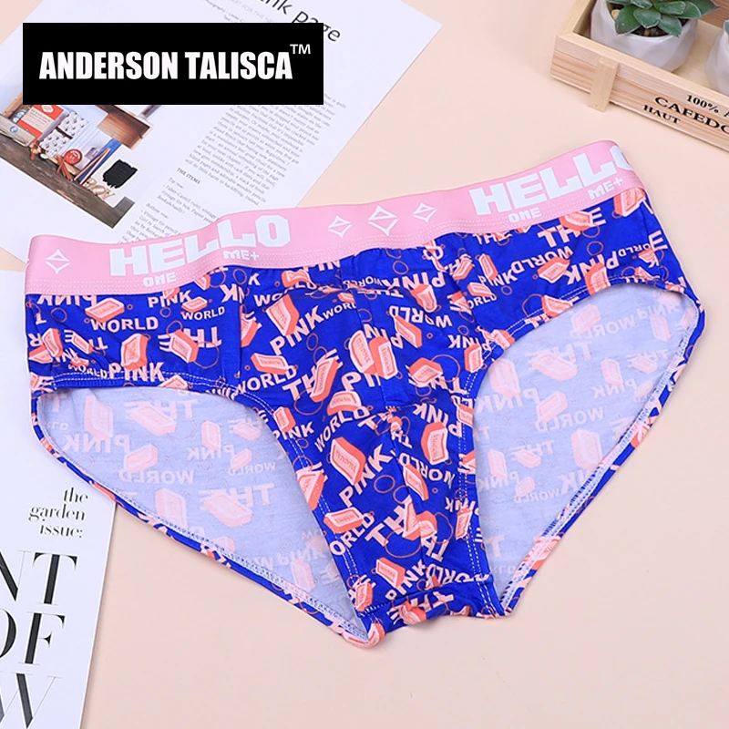 ANDERSON TALISCA Brand Pink Underwear Men Brief Sexy Panties Mens Briefs BoxerShorts Man Male Underpants Plus Size M XL A