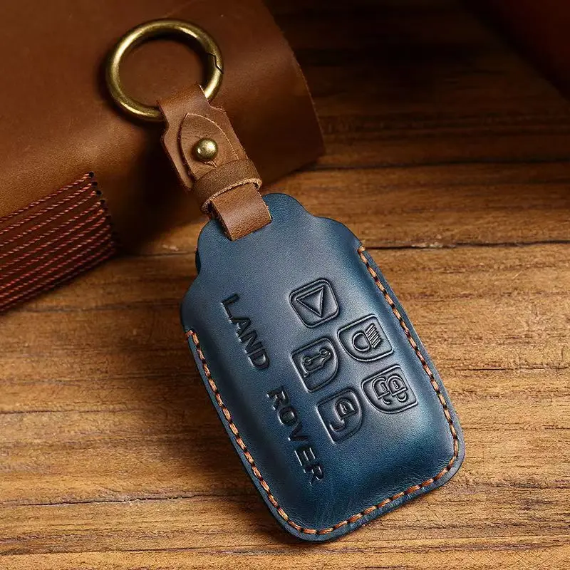 Genuine 2025 Leather Hand-Made Car Key Cover Car KeyCase Shell Auto Accessories new Keychain For Land Rover Range Rover Discovery 5 Sport