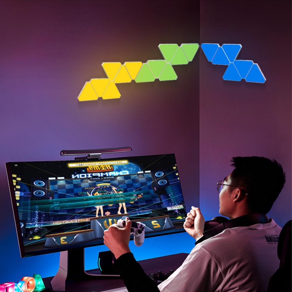 RGB Triangle Lamps WIFI Bluetooth APP 5V Quantum Wall Light LED Atmosphere Night Light For Game Bedroom TV Background Decoration