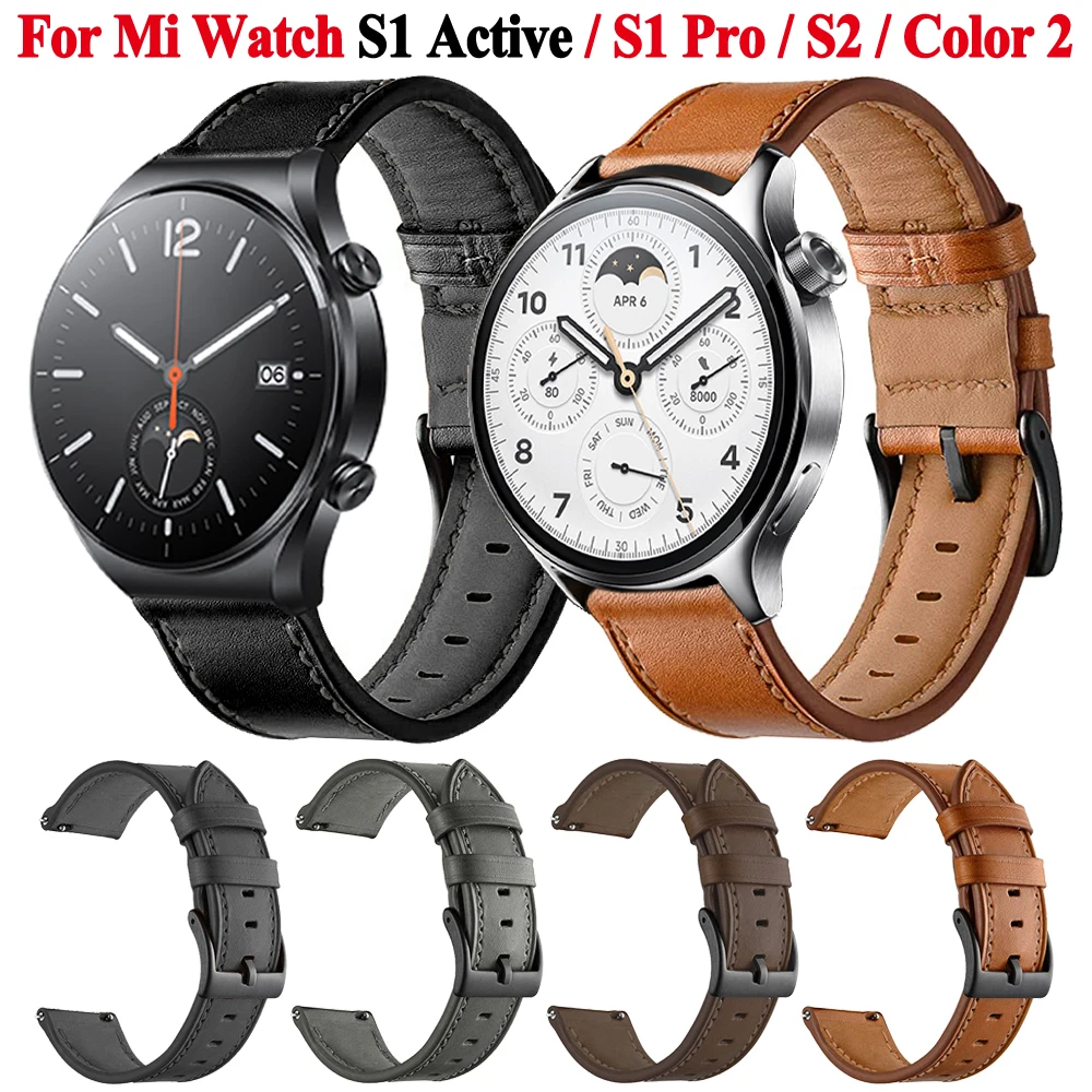 Watchband Strap For Xiaomi Watch S1 Active / S1 Pro / S2 46mm 42mm Soft Leather Band For Mi Watch Color 2 Wristband Bracelet