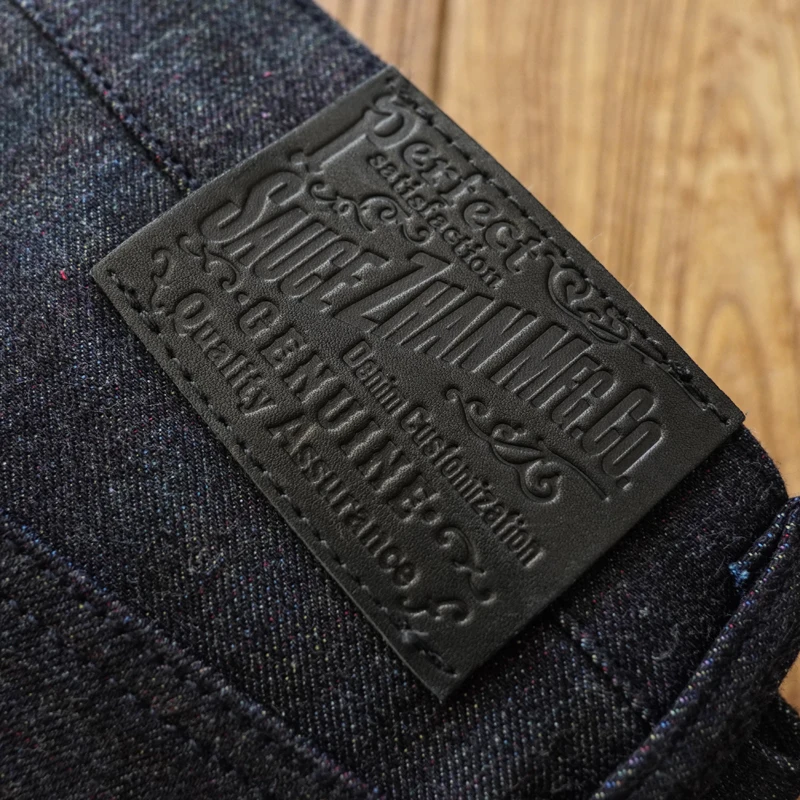 SAUCE ZHAN Mens Jeans Double-sided Rainbow Dyeing Sanforized Selvedge Denim Jeans Rainbow Regular Fit 14.5 Oz