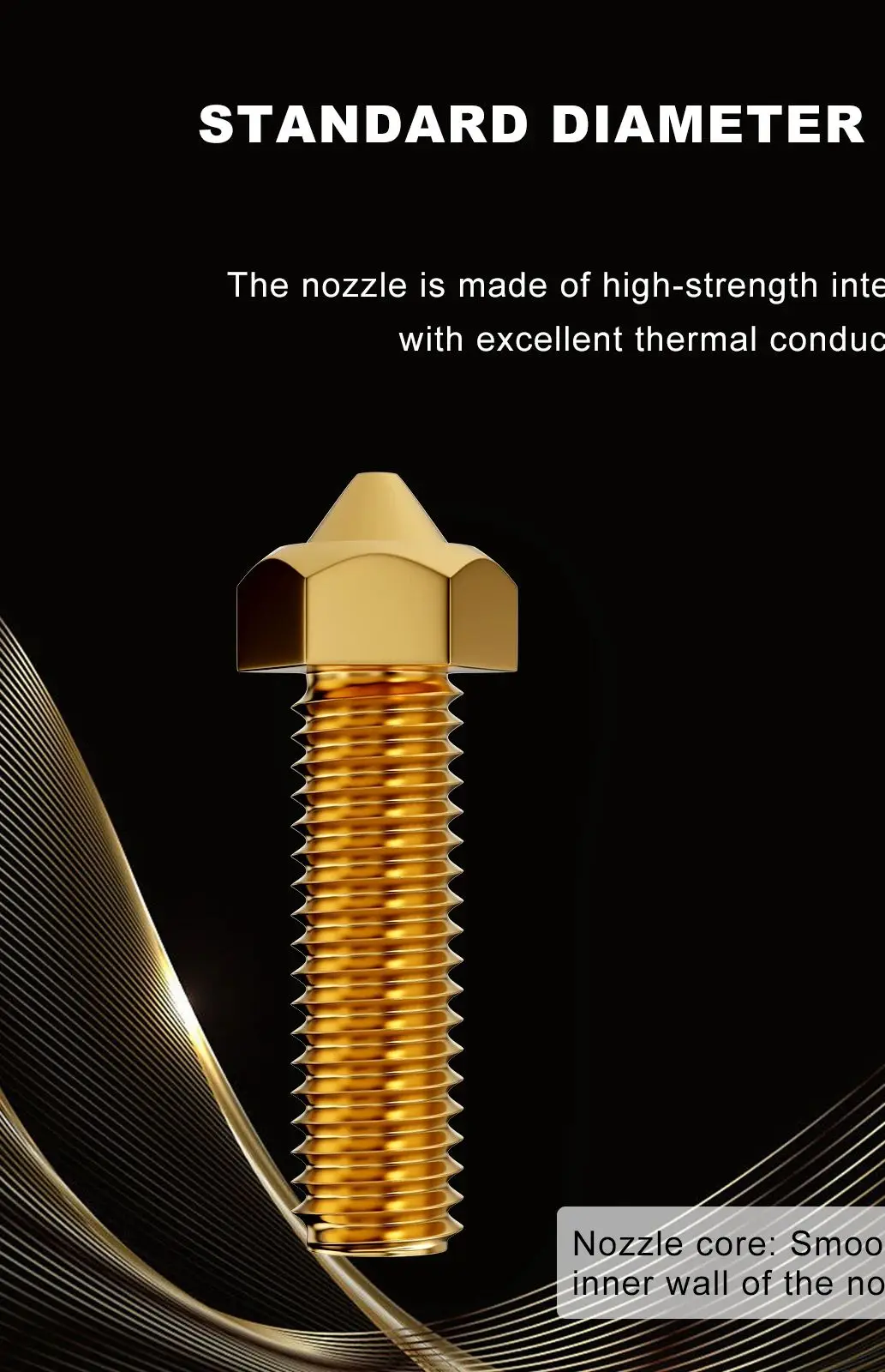 0.4mm3D Printer new Brass Nozzles for V5-V6 3D 2025 Printer, Compatible with Anycubic Kobra 2,vyper,Kobra Plus,Kobra Max 3D Printer
