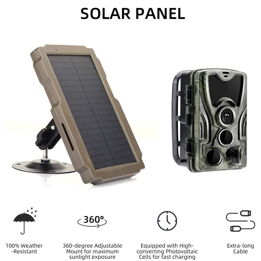Tomshoo Trail Game Camera Solar Panel Kit 3000mAh 6V-12V Rechargeable Solar Charger for Hunting Camera Hunting Acessories 1f079 5 bf229