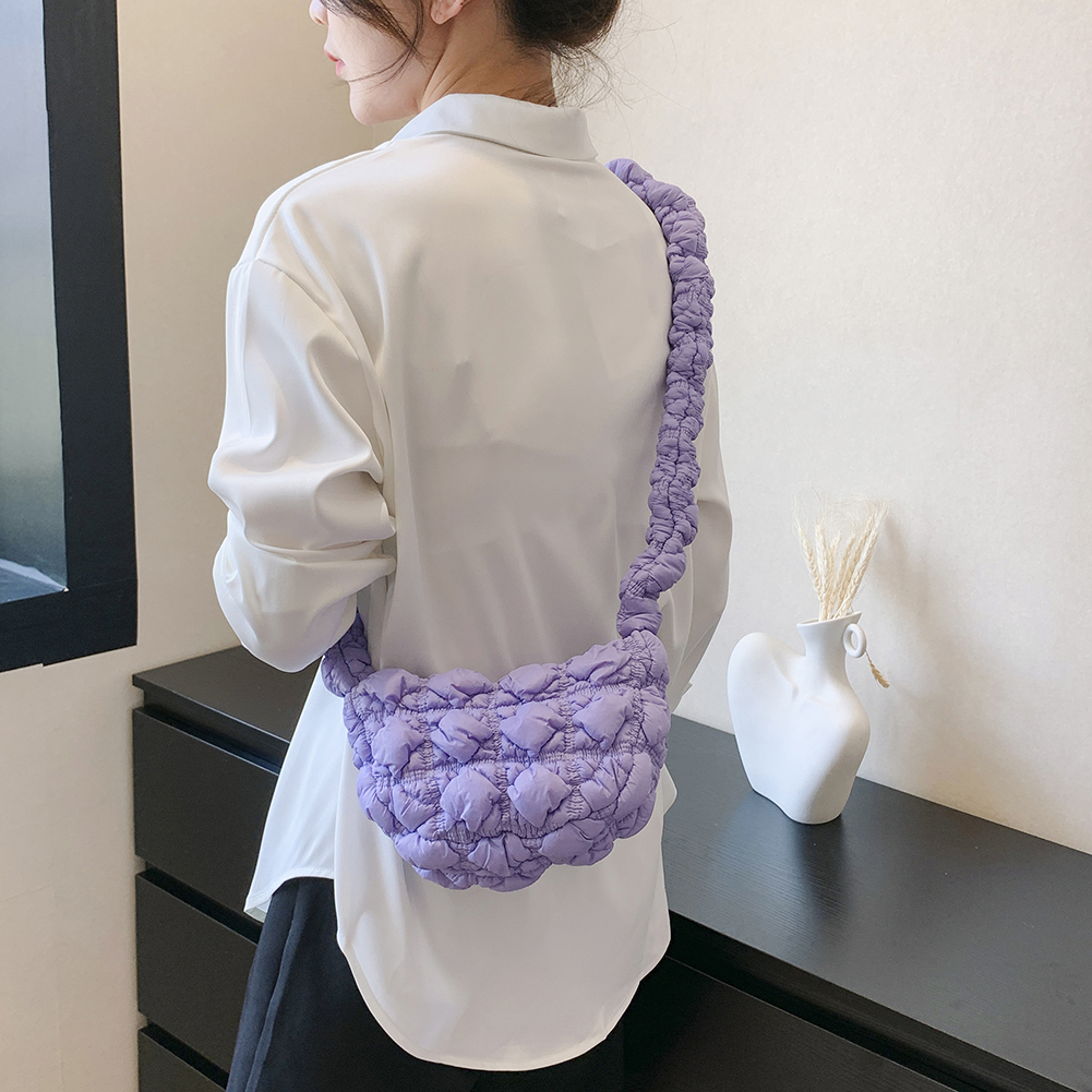 Fashion Pleated Cloud Bag Designer Ruched Shoulder Handbag Luxury Nylon Quilted Padded Crossbody Bag for Women Female Hobo Bags