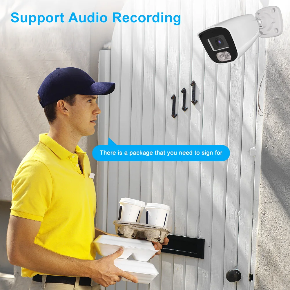 Anpviz 4MP POE IP Camera Outdoor Security PoE H.265 CCTV Video Surveillance Camera 2.8mm Lens Remote View Audio IR 30m IP66 P2P