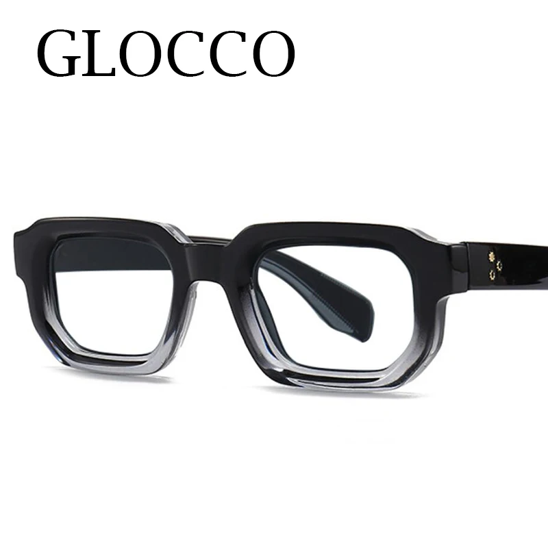 Brand Black Square Men's Glasses Frame Optical Anti Blue Light Reading Eyeglasses Retro Small Rivets Men's Presbyopia Glasses