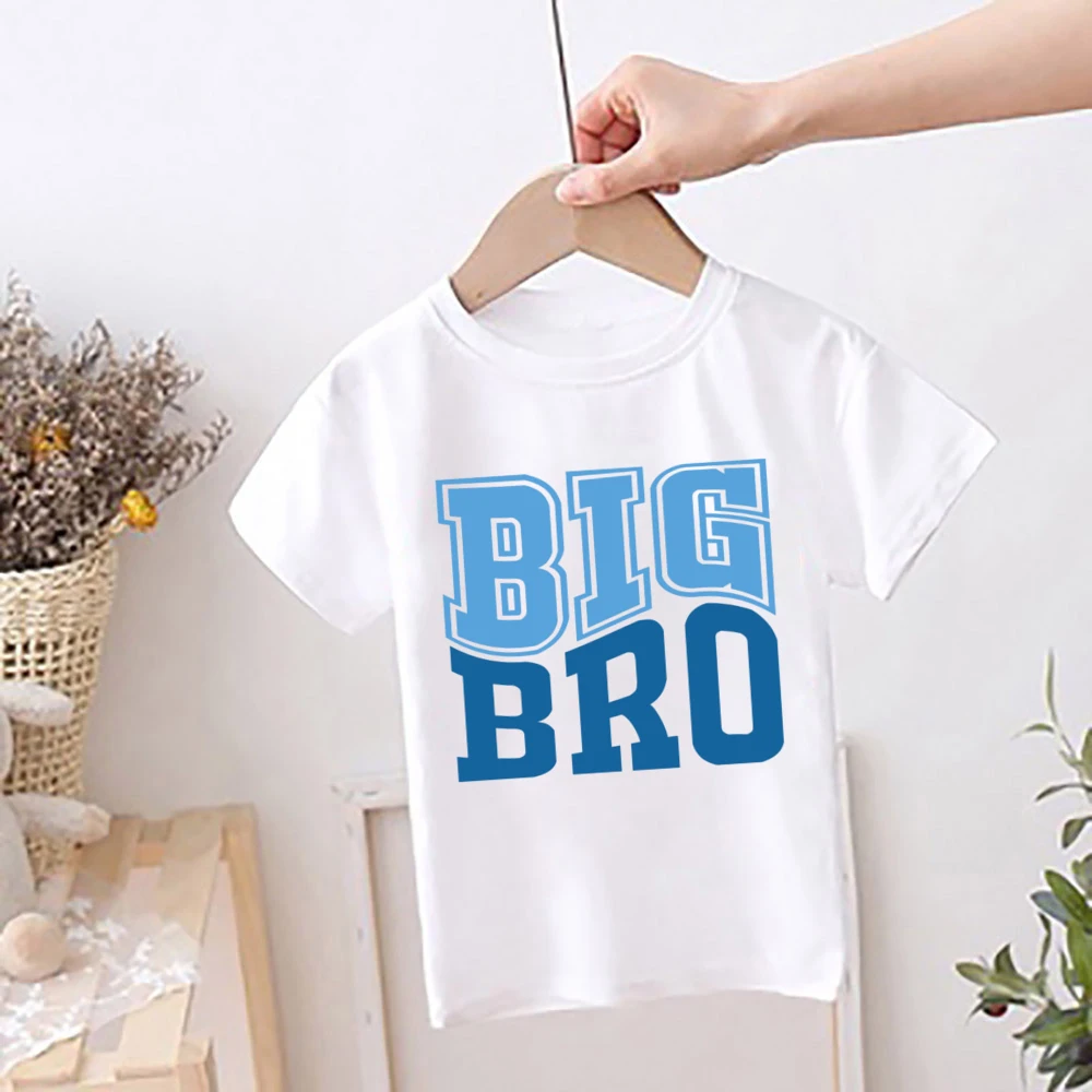 Big Bro Little Bro Print Sibling Outfit Tee Retro 2025 Family Matching Shirt Tops new Big Brother Big Sister T-shirt Baby Bodysuit Romper